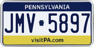 PA license plate JMV5897