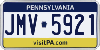 PA license plate JMV5921