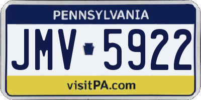 PA license plate JMV5922
