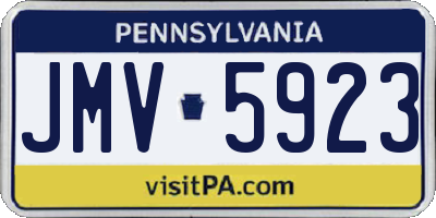 PA license plate JMV5923