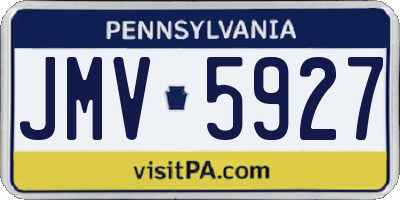 PA license plate JMV5927