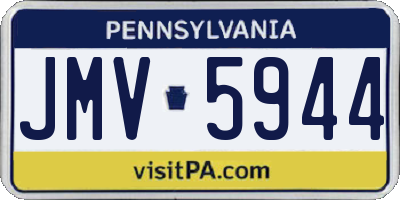 PA license plate JMV5944