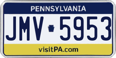 PA license plate JMV5953
