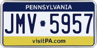 PA license plate JMV5957
