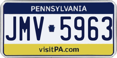 PA license plate JMV5963