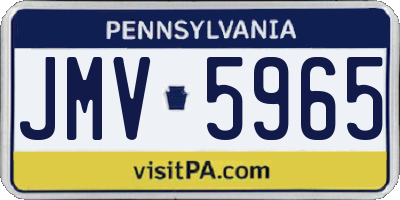 PA license plate JMV5965