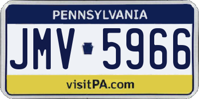 PA license plate JMV5966