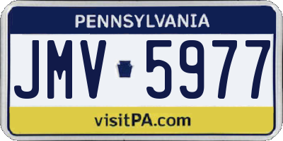 PA license plate JMV5977