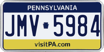 PA license plate JMV5984