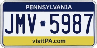 PA license plate JMV5987