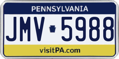 PA license plate JMV5988