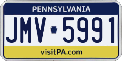 PA license plate JMV5991