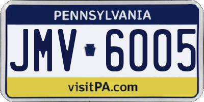PA license plate JMV6005