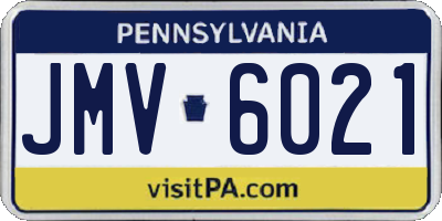PA license plate JMV6021