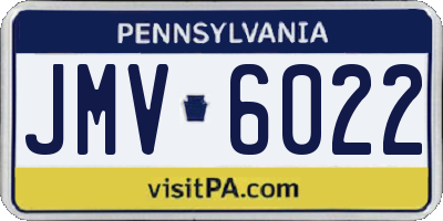 PA license plate JMV6022
