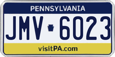 PA license plate JMV6023