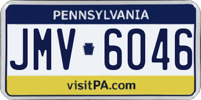 PA license plate JMV6046
