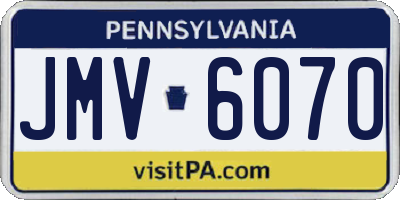 PA license plate JMV6070