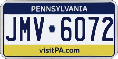 PA license plate JMV6072