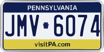 PA license plate JMV6074