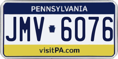 PA license plate JMV6076