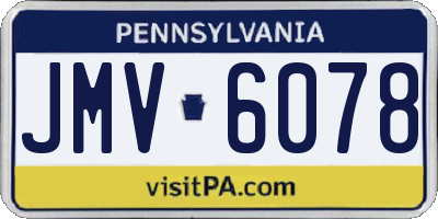 PA license plate JMV6078