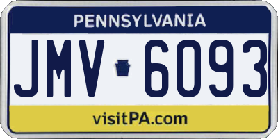 PA license plate JMV6093