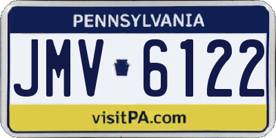 PA license plate JMV6122