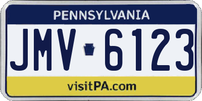 PA license plate JMV6123