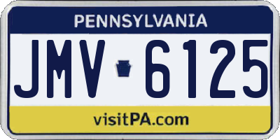 PA license plate JMV6125
