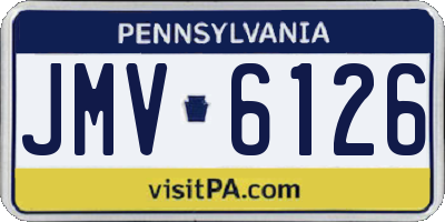 PA license plate JMV6126