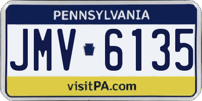 PA license plate JMV6135