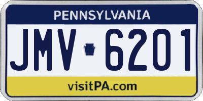 PA license plate JMV6201
