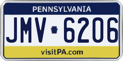 PA license plate JMV6206