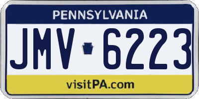 PA license plate JMV6223