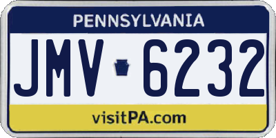 PA license plate JMV6232
