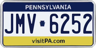 PA license plate JMV6252