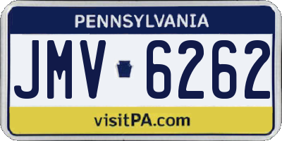 PA license plate JMV6262