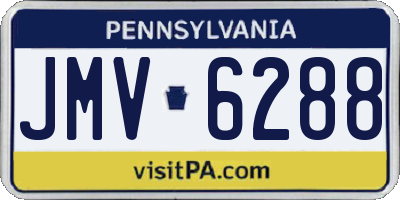 PA license plate JMV6288