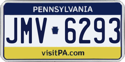 PA license plate JMV6293