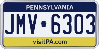 PA license plate JMV6303