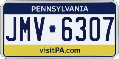 PA license plate JMV6307