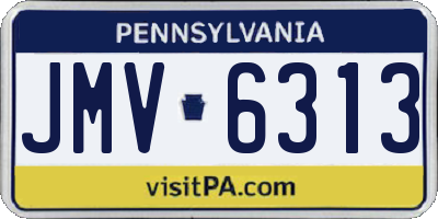 PA license plate JMV6313