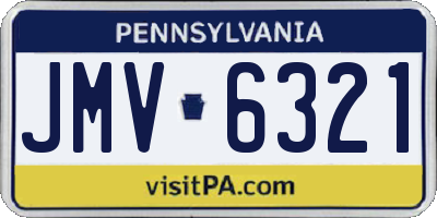 PA license plate JMV6321