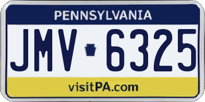 PA license plate JMV6325