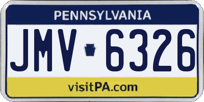 PA license plate JMV6326