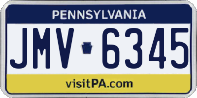 PA license plate JMV6345