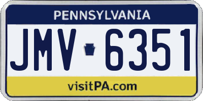 PA license plate JMV6351