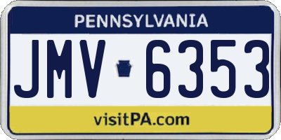 PA license plate JMV6353