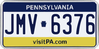 PA license plate JMV6376